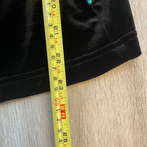 Boston Proper XXS Black Velvet Zip Top Multicolor Rhinestone Embellished Glam - Picture 6 of 10